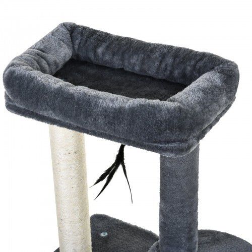 Rascador multi-niveles torre PawHut color Gris y Blanco thumbnail