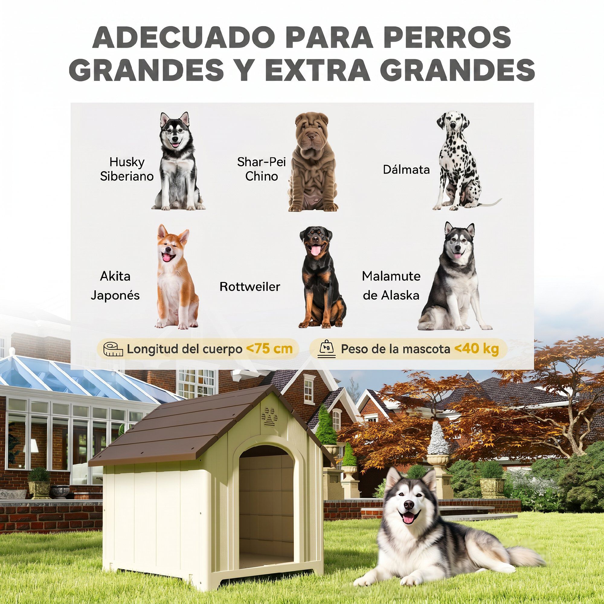 PawHut Caseta para Perro Beige, , large Imagen numero 5