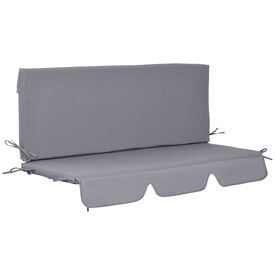 Outsunny Cojín para Columpio de 2 Piezas para Jardín Terraza Balcón Exterior Gris