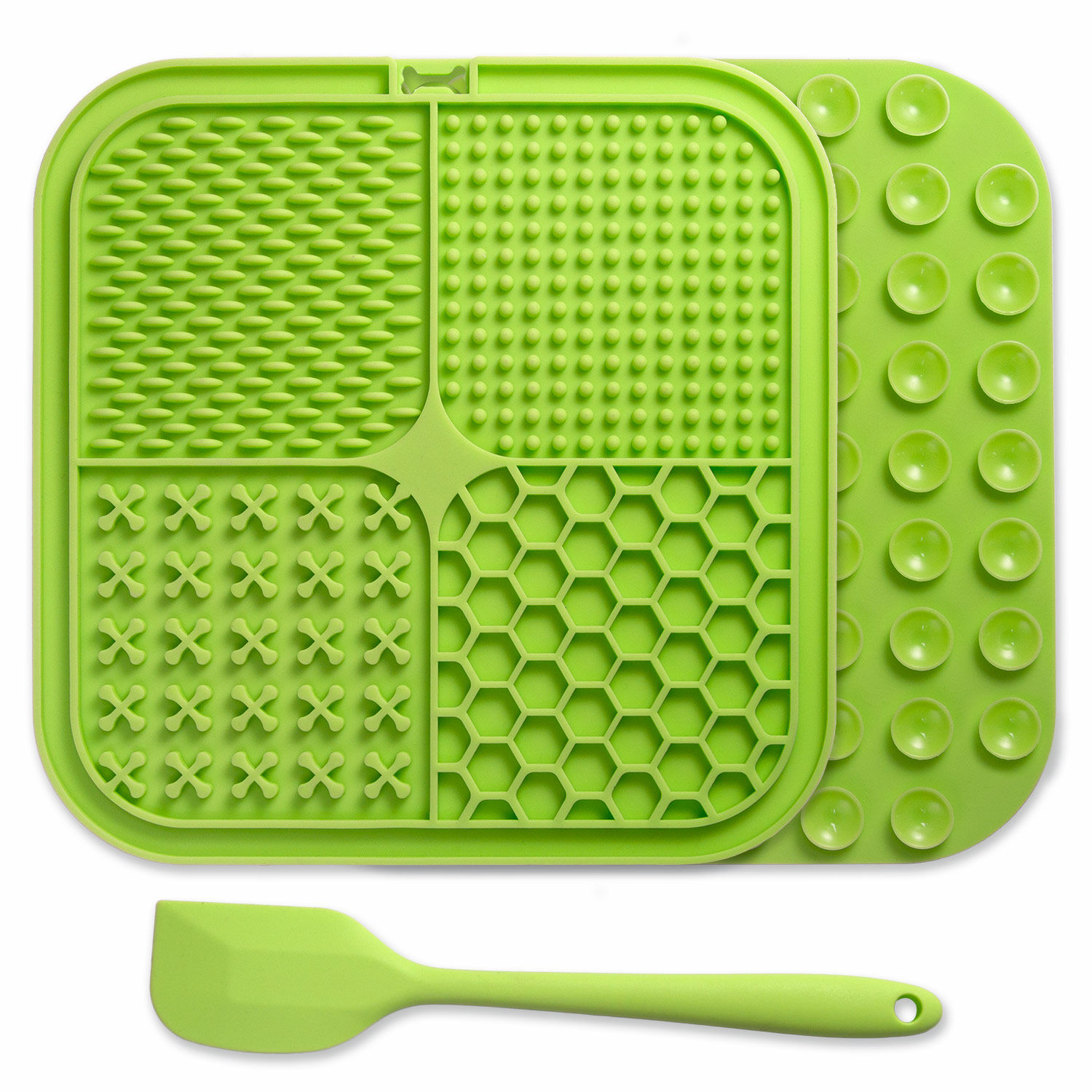 Arquivet Alfombrilla verde para lamer y espátula para perros