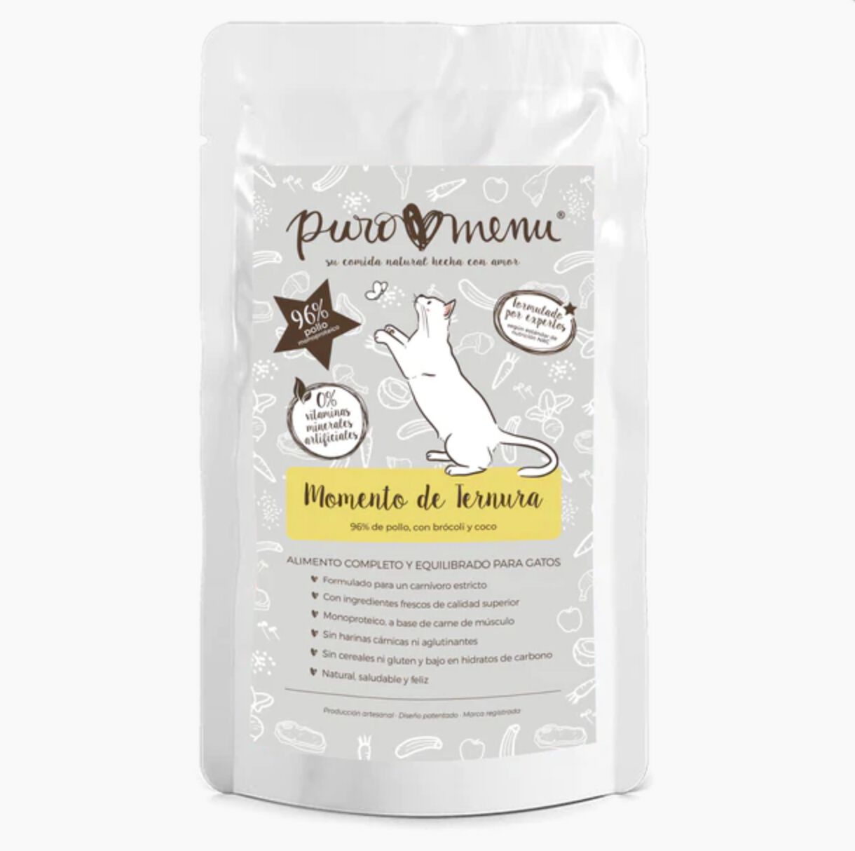 Comida h&uacute;meda para gatos de Pollo BIO (100g) | con 96% de carne de Pollo | Sin cereales | Sin patata | Sin aditivos | Monoproteico | 1 sobre de 100g, , large Imagen numero 1