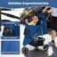 COSTWAY Cochecito Plegable para Mascotas, Carrito para Perros con Capota Ajustable, Almohadilla Lavable Extra&iacute;ble, Cesta de Almacenaje, Portavasos, Carro para Perros hasta 15 kg, 82x45x100 cm (Azul), , large indicador imagen numero 3