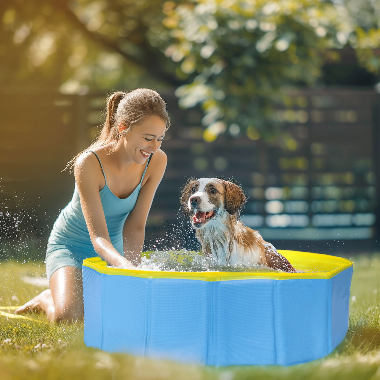 Nobleza Piscina para Perros Grandes y Peque&ntilde;os, Ba&ntilde;era Plegable Rigida Antideslizante para Mascotas,, , large Imagen numero 2