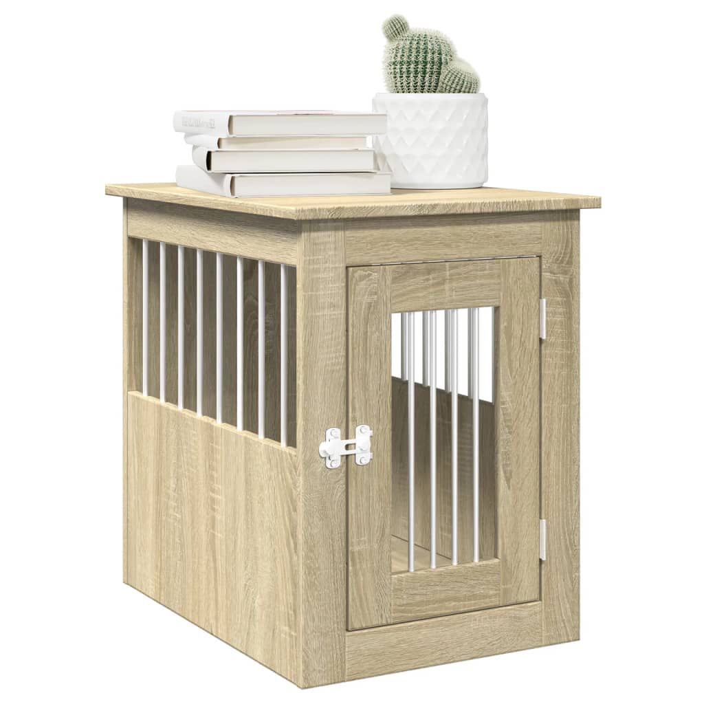 vidaXL Jaula para perros madera de ingenier&iacute;a roble Sonoma 55x80x68 cm, , large Imagen numero 13