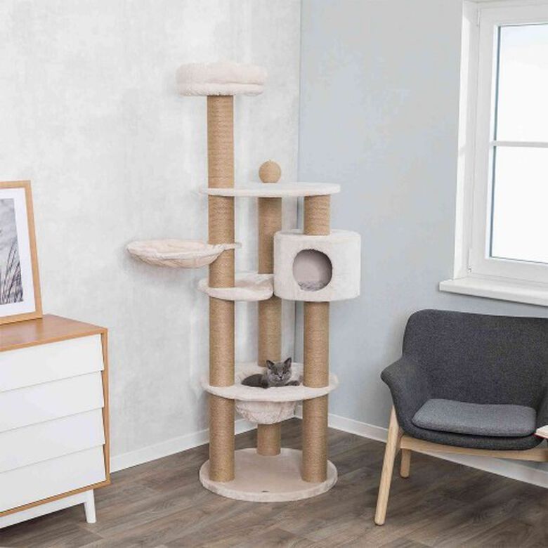 Poste Rascador Nigella para gatos color Gris Claro