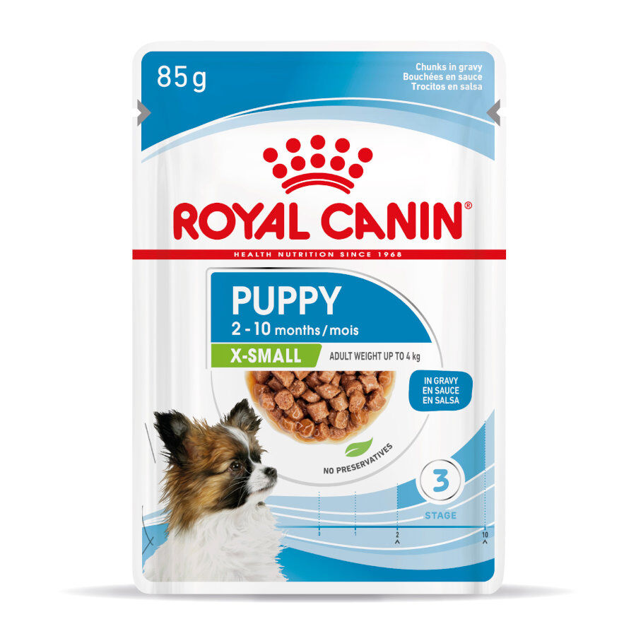 85 g Royal Canin X-Small Puppy Trocitos en Salsa sobre para perros, , large Imagen numero 4