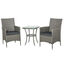 Outsunny Conjunto de Muebles para Jardín Juegos de Muebles de Ratán Incluye 1 Mesa y 2 Sillones con Cojines Estructura de Metal para Terraza Patio Gris, , large indicador imagen numero 1