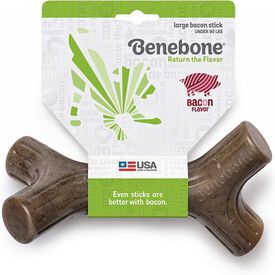 Benebone Bacon Stick para perros color Marrón