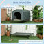 PawHut Caseta para Perros con Cubierta Exterior 130x85x95 cm Cama Elevada para Mascotas con Cojín y Ventanas de Malla Enrollable para Perros Grandes Gris., , large indicador imagen numero 5