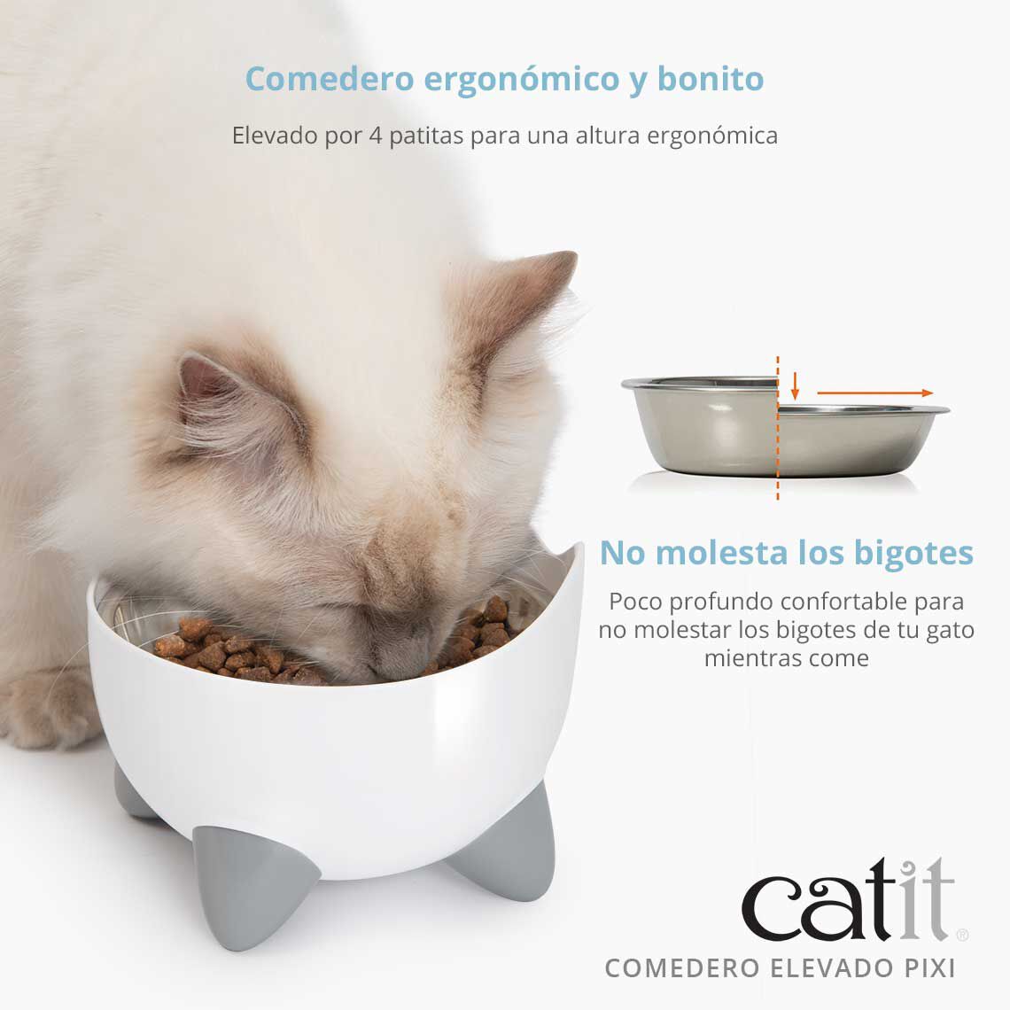 Catit Comedero elevado para gatos Catit Pixi para gatos thumbnail