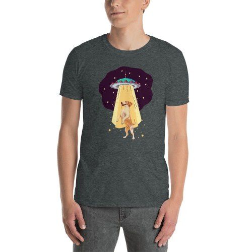Mascochula camiseta hombre abduction personalizada con tu mascota gris oscuro thumbnail