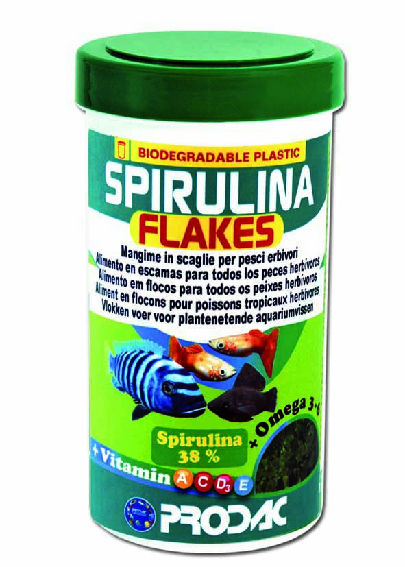 Prodac Spirulina Flakes Alimento con spirulina para peces