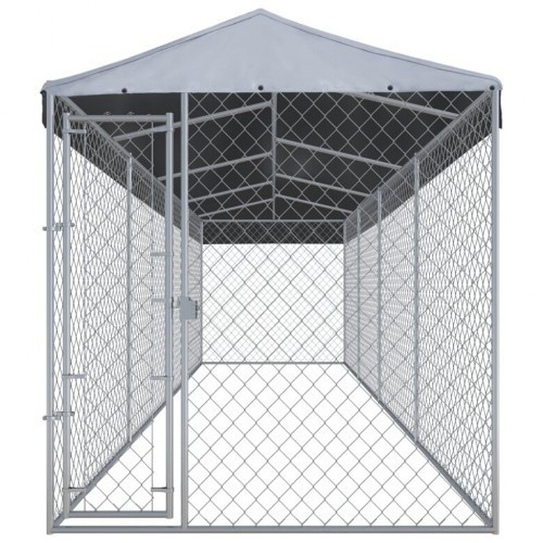 Perrera con toldo protector color Plateado, , large image number null