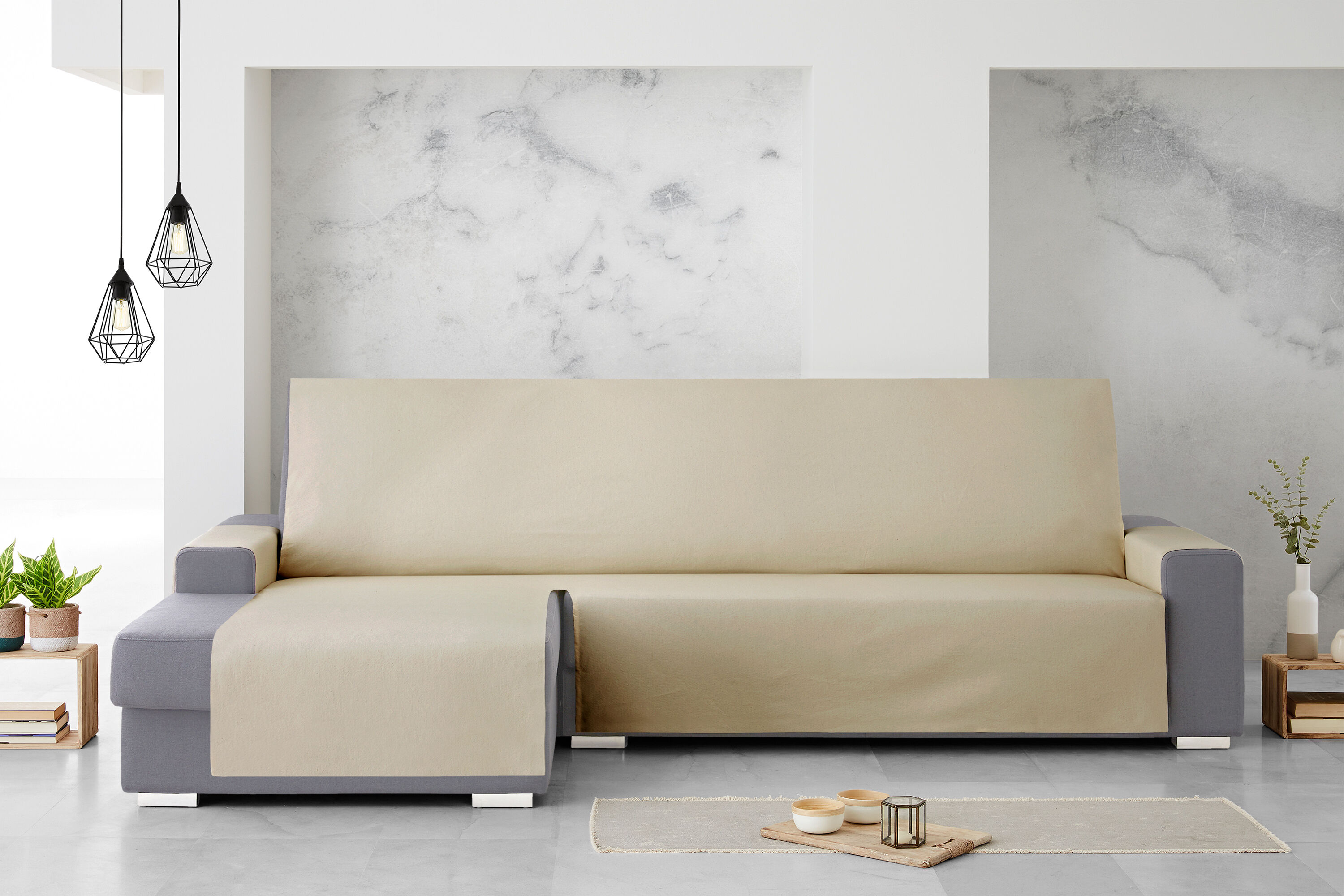 Protector Cubresofa Sofa Chaise Longue Izquierda Extra Royale 290 cm. Color Lino, , large Imagen numero 3