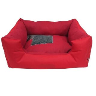 T&Z cama square con cojín rojo para perros