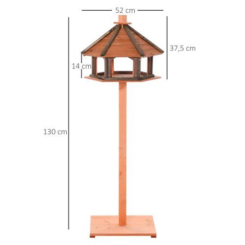 PawHut Comedero De Madera Con Forma De Casa para p&aacute;jaros, , large Imagen numero 2