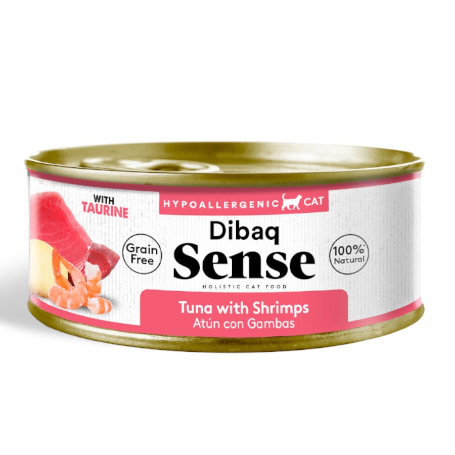 12 Latas x 70 g Dibaq Sense Lata At&uacute;n y Gambas con patatas para gatos, , large Imagen numero 2