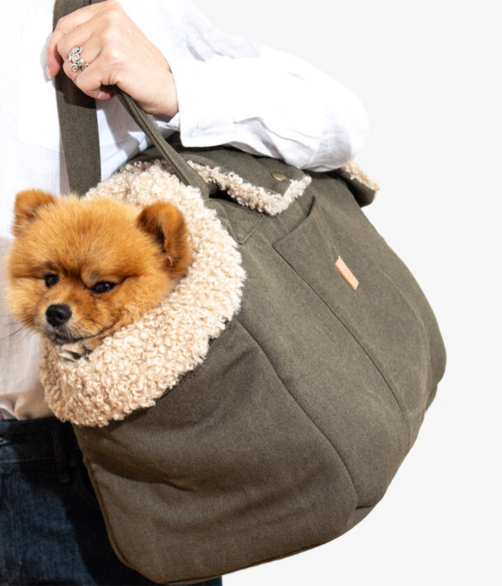 Pet and Co Bolso Portador De Mascotas Lona Verde Oliva Oscuro Lucky - Perros, , large Imagen numero 3