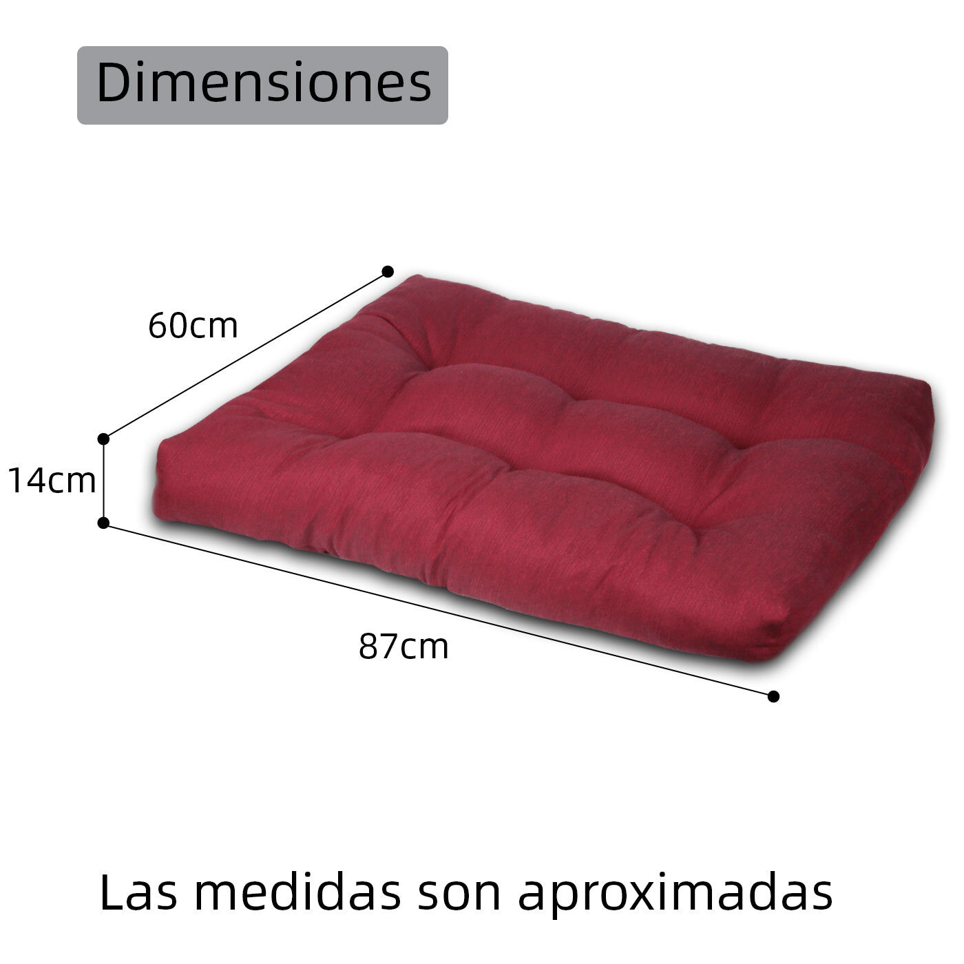 HOME MERCURY- Cama de Mascota, Colch&oacute;n para Perro, Colchoneta Reversible Estampada Relleno de Espuma para Interior y Exterior. (Small, Granate), , large Imagen numero 4