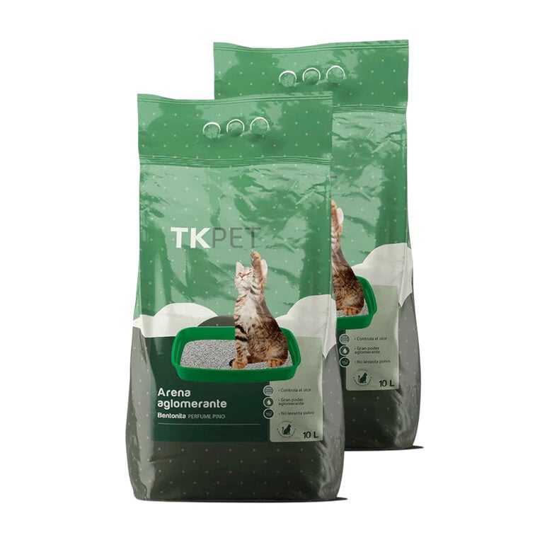 2 x 10 L TK-Pet Arena Aglomerante de Bentonita y Pino para Gatos ¡Pack ahorro!