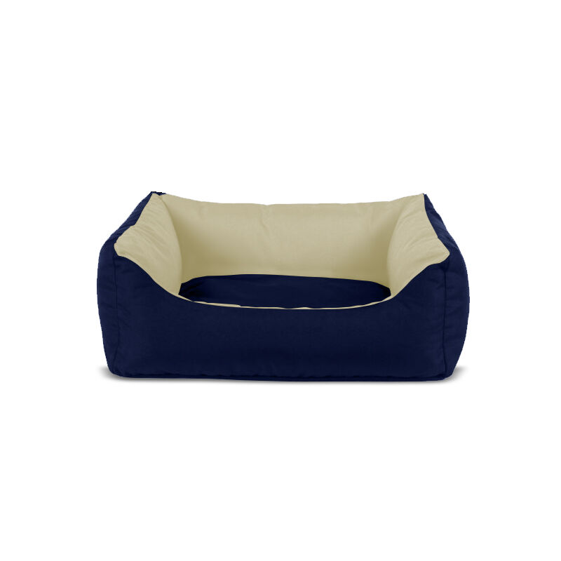 Gauty Cama para Perros y Gatos  Tela Impermeable - Azul oscuro y beige, , large Imagen numero 1