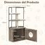 COSTWAY &aacute;rbol para gatos con armario para caja de arena, armario para gato para caja de arena, casa para gatos de madera, &aacute;rbol para gatos con postes de sisal, plataformas, abertura para gato y alfombrillas, mueble para gatos, Marr&oacute;n, , large indicador imagen numero 5