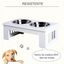 Pawhut comedero elevado doble blanco para perros, , large indicador imagen numero 4