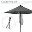 Outsunny Sombrilla Voladiza de 3 m con Luces LED Sombrilla de Jardín con Manivela y Base Cruzada Parasol Excéntrico para Exterior Patio Terraza Gris Oscuro, , large indicador imagen numero 4