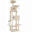 COSTWAY &Aacute;rbol Rascador para Gatos de Varios Niveles, Torre de Escalada para Gatitos con 2 Condos, 2 Perchas de Terciopelo, Postes de Sisal y Cuerda, Juguetes Colgantes, Plataformas M&uacute;ltiples, Beige, , large indicador imagen numero 1