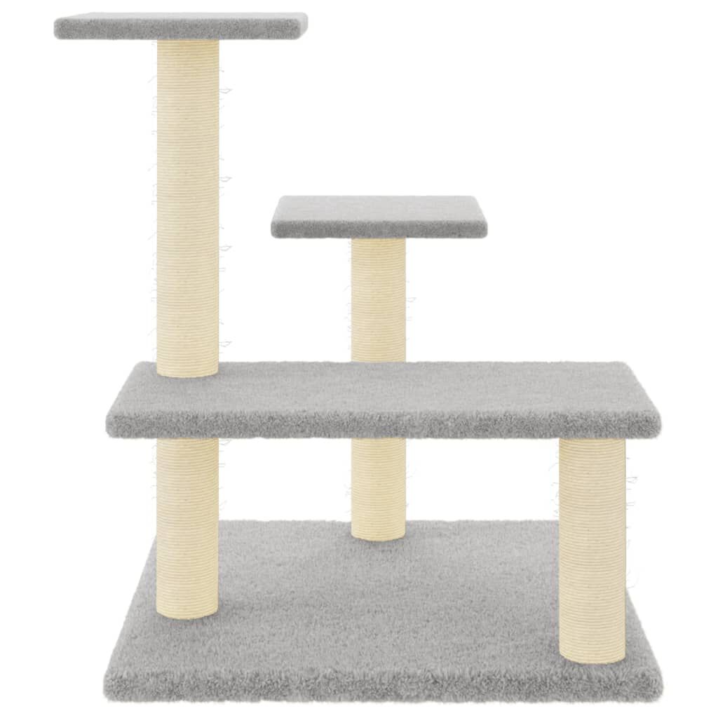 vidaXL Rascador para gatos con postes de sisal gris claro 61 cm, , large Imagen numero 2