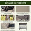Outsunny Columpio Balancín de Jardín de 3 Plazas con Techo Parasol 2 Cojines Bandeja para Bebidas y Marco de Metal para Terraza Balcón Exterior Carga Max. 360 kg 116x206x183 cm Gris, , large indicador imagen numero 5