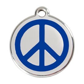 Red Dingo Placa identificativa Acero Inoxidable Esmalte Paz Azul para perros