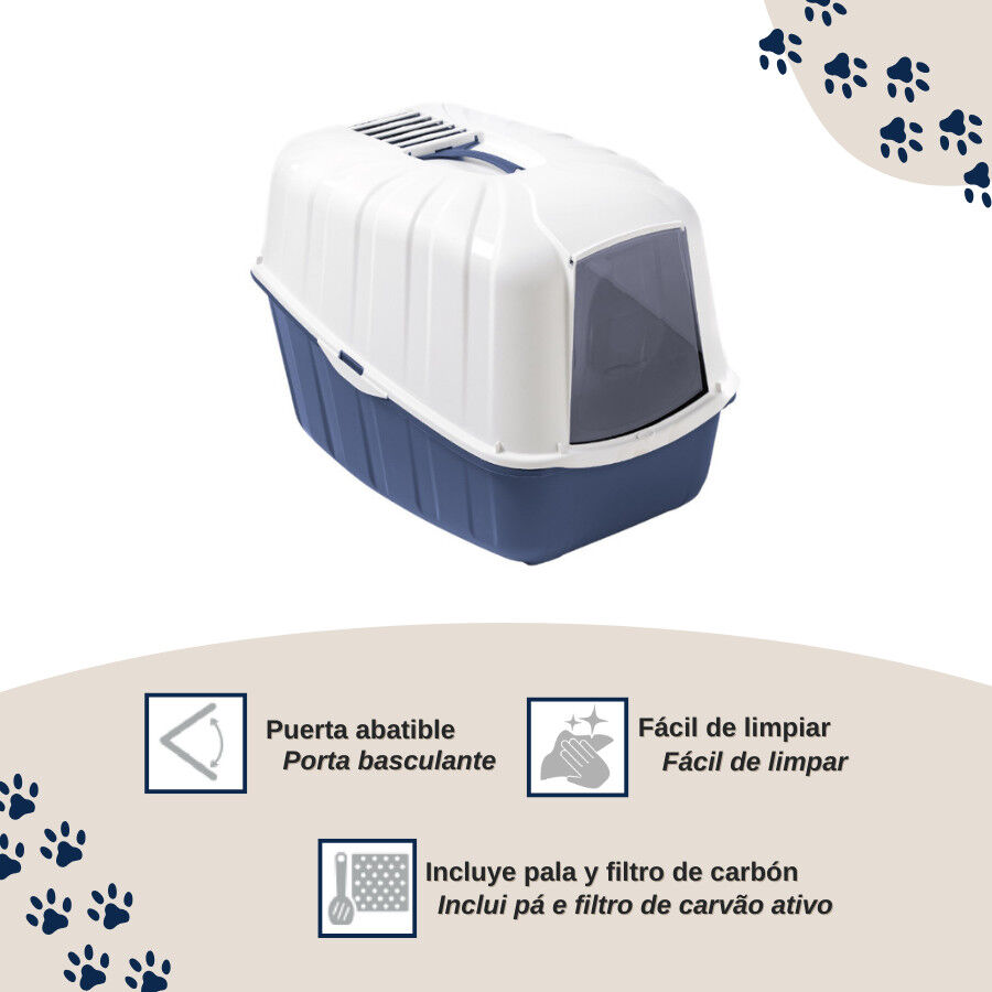 Nice Care Arenero Cerrado Komoda Azul para gatos, , large Imagen numero 3