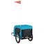vidaXL Remolque de bicicleta para perros hierro tela Oxford azul negro, , large indicador imagen numero 4