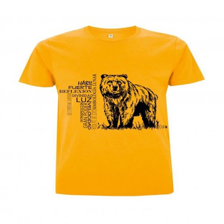 Animal totem camiseta manga corta algodón oso amarillo para hombres, , large image number null