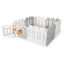 COSTWAY Parque de Juegos para Mascotas de 8 Paneles, Pluma de Ejercicios para Mascotas HDPE Resistente a la Intemperie con Puerta, Patrones Lindos y Esquinas Redondas Seguras (Beige), , large indicador imagen numero 1