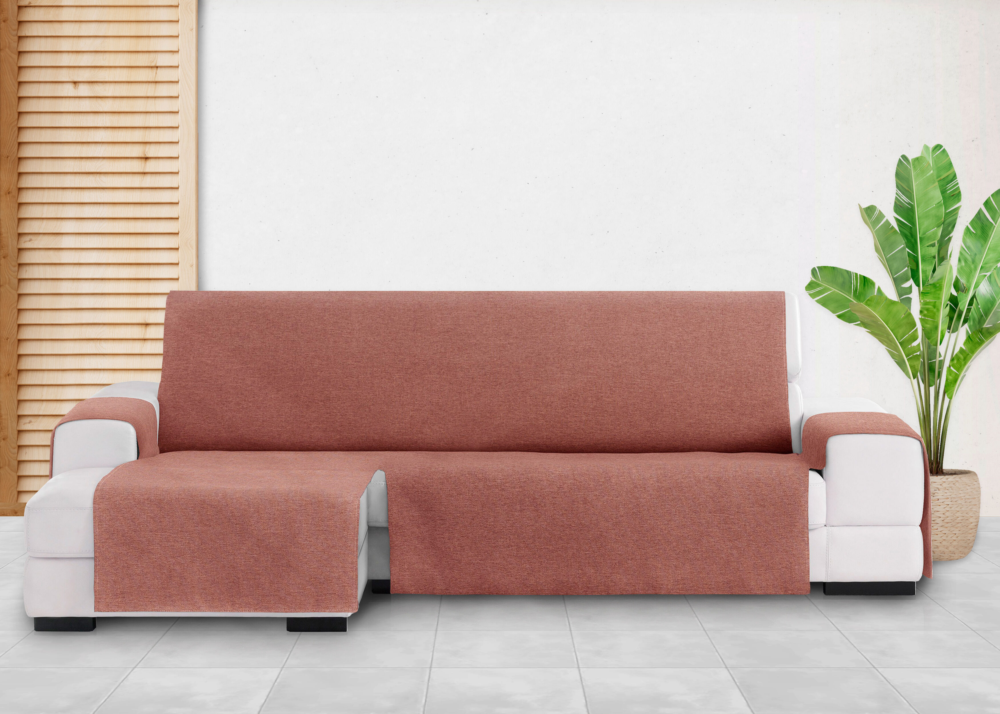 Vipalia Protector Cubre Sof&aacute; Chaise Izquierdo 290 Color Teja Modelo Brisa, , large Imagen numero 3