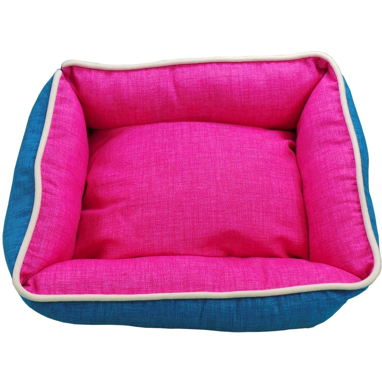 Cama Cuna Cuadrada Bicolor Reversible T2 55x45  Turquesa/Rosa, , large Imagen numero 5