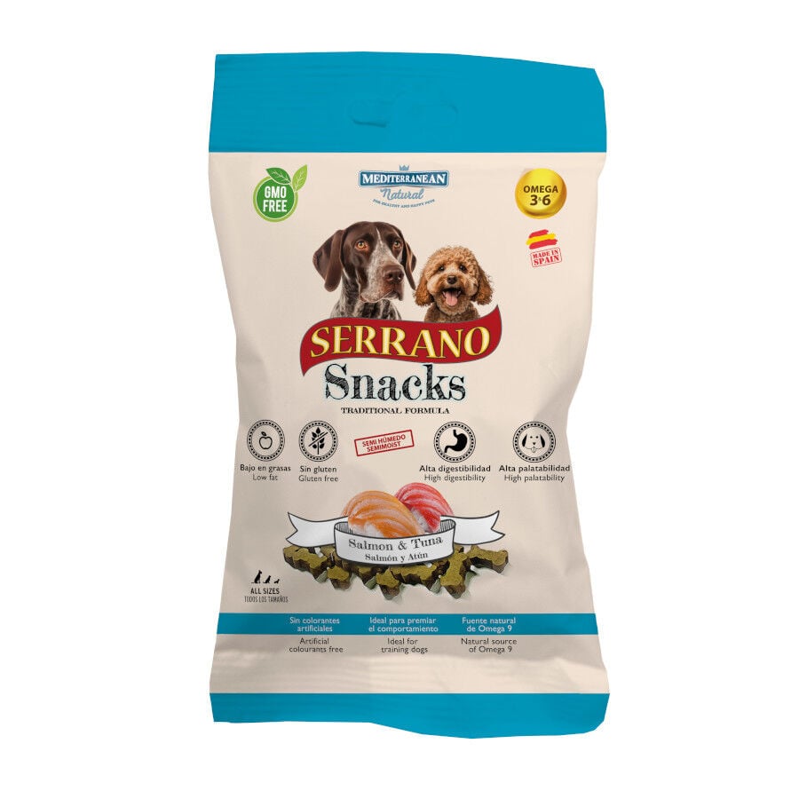 Mediterranean Natural Serrano Galletas Salmón y Atún para perros