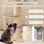 COSTWAY Árbol para Gatos de 120 cm, Árbol Rascador para Gatos con 2 Plataformas, Hamaca, Cama para Gatos y Postes Rascadores, Torre para Gatos de Madera de Varios Niveles, Gris, , large indicador imagen numero 3