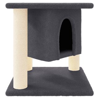 Vida XL Rascador con postes de sisal gris oscuro (37 cm) para gatos