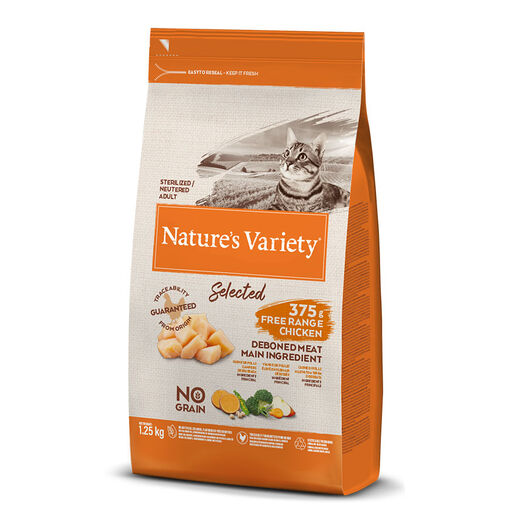 Nature's Variety Adult Sterilised Selected Pollo pienso para gatos, , large image number null