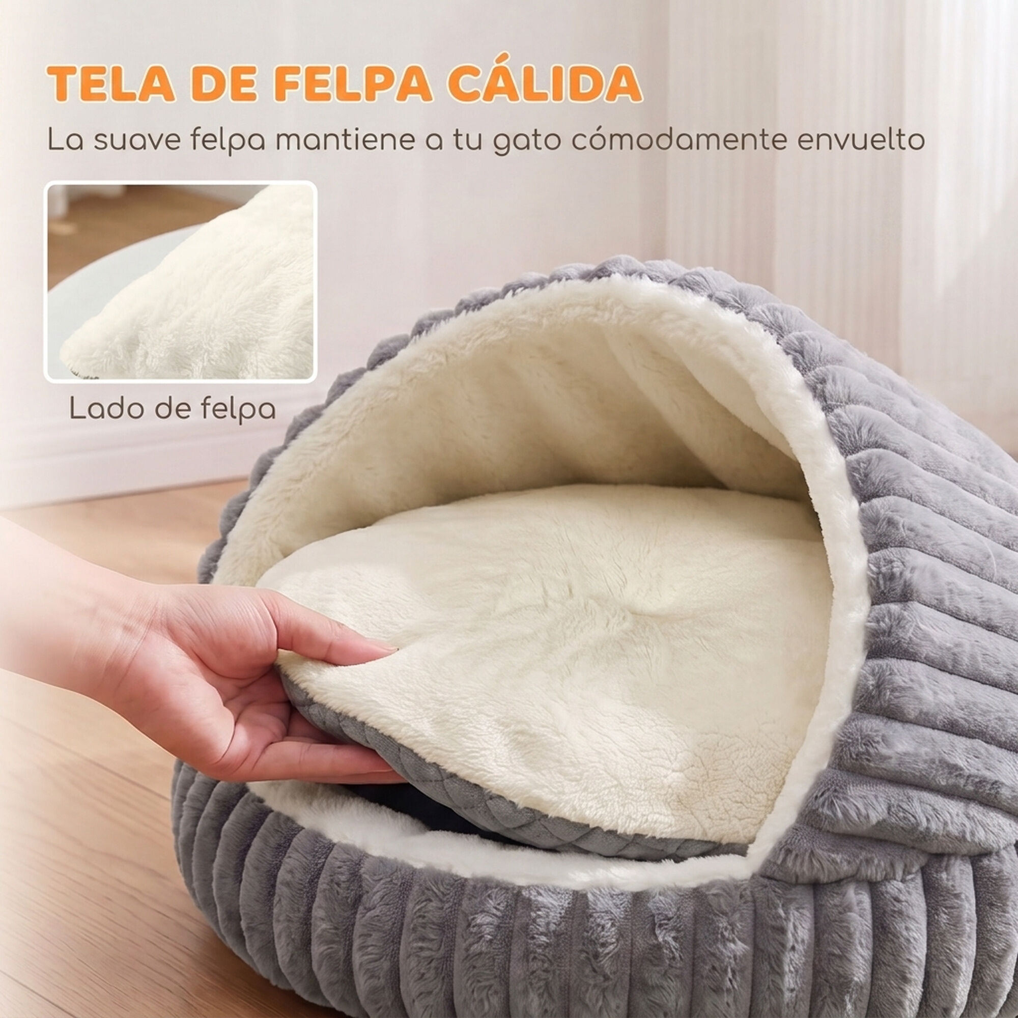 PawHut Cama para Gato Gris, , large Imagen numero 5