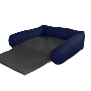 Gauty Cama Redonda Tela Impermeable azul y gris para Perros y Gatos 