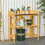 Outsunny Mesa de Plantaci&oacute;n Plegable Mesa de Jardiner&iacute;a de Madera con Placa de Zinc y Estante para Jard&iacute;n Terraza Balc&oacute;n 85x44x89 cm Amarillo, , large indicador imagen numero 2