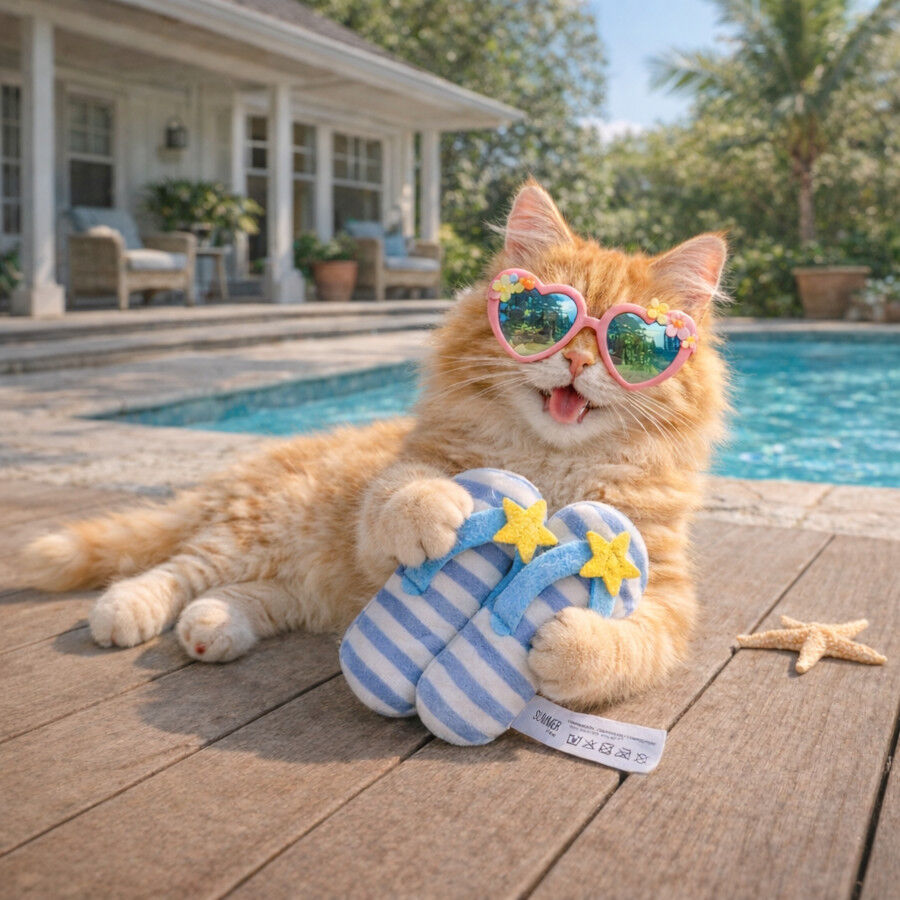 Summer Vibes Peluche Chanclas Juguete para gatos, , large Imagen numero 1