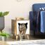 Pawhut Caseta de Madera para Gatos Casa para Gatos Interior Cuerva de Gatos con Cojín Lavable y Patas Elevadas 34x34x44,5 cm Marrón., , large indicador imagen numero 2