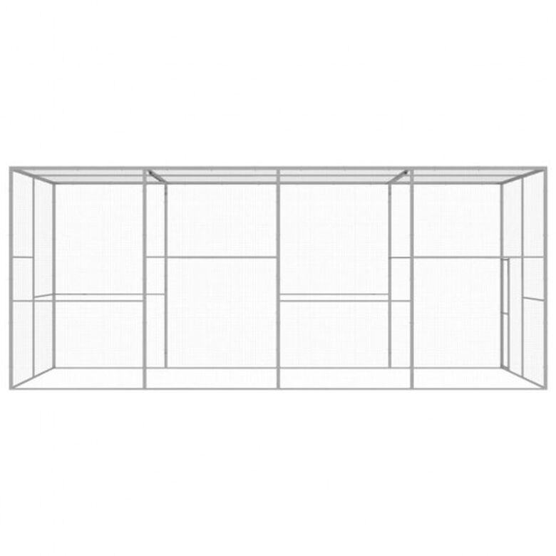 Jaula de gran tamaño metálica para gatos color Plateado thumbnail