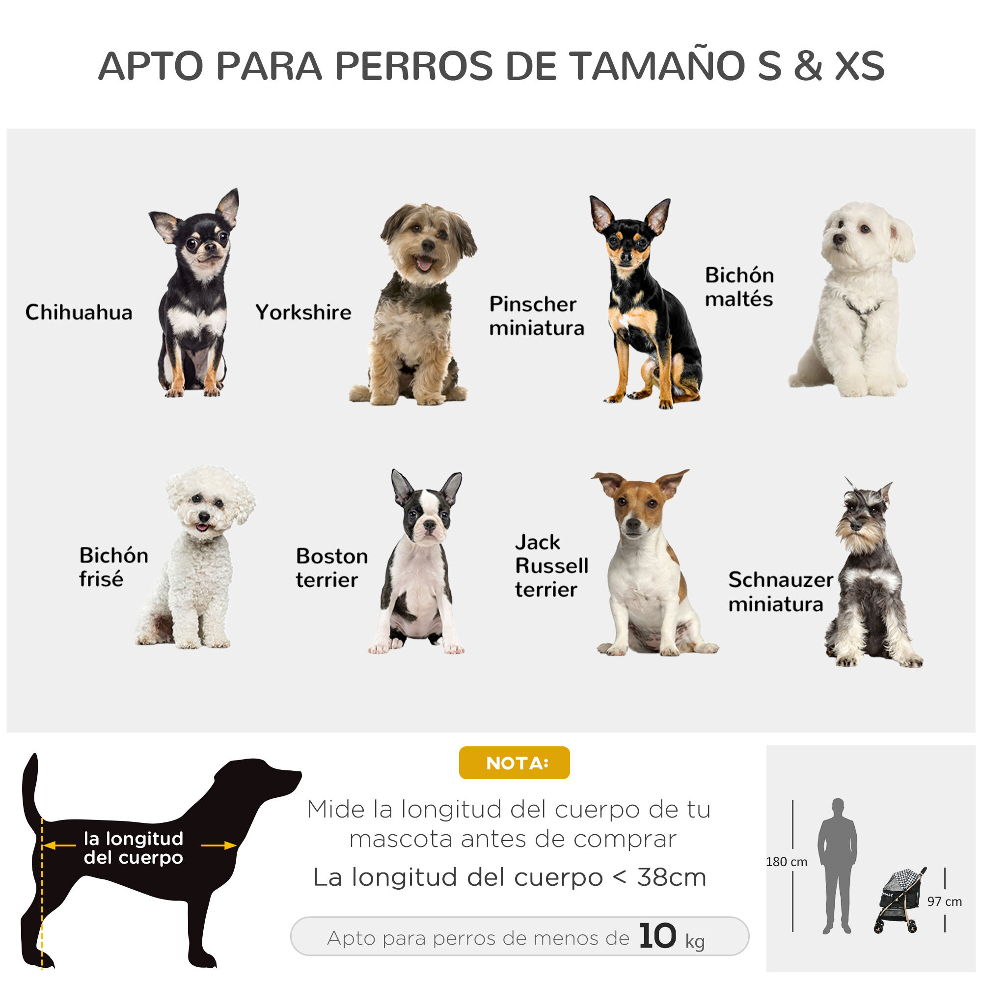 PawHut Cochecito para Perros Plegable Carrito para Mascotas con 2 Puertas Ventana de Malla Cesta de Almacenamiento Cuerda de Seguridad y Coj&iacute;n 80x44,5x97 cm Negro, , large Imagen numero 4