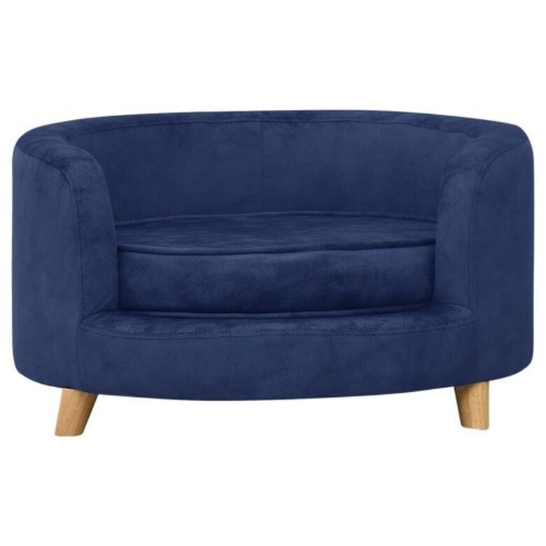 VidaXL Sofá de Madera Maciza Azul para perros, , large image number null
